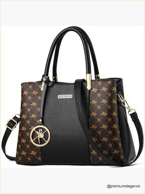 PU Leather Satchel Tote Shoulder Bag Crossbody Messenger with Pockets